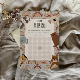 Lámina Baby Bingo Woodland Animals Neutral Baby Shower