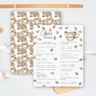 Lámina Baby Coffee baby ducha - Baby Trivia Game