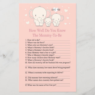 Lámina Baby Elephant ¿Qué tan bien conoces a baby showerg