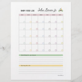 Lámina Baby First 100 food Log by Margo