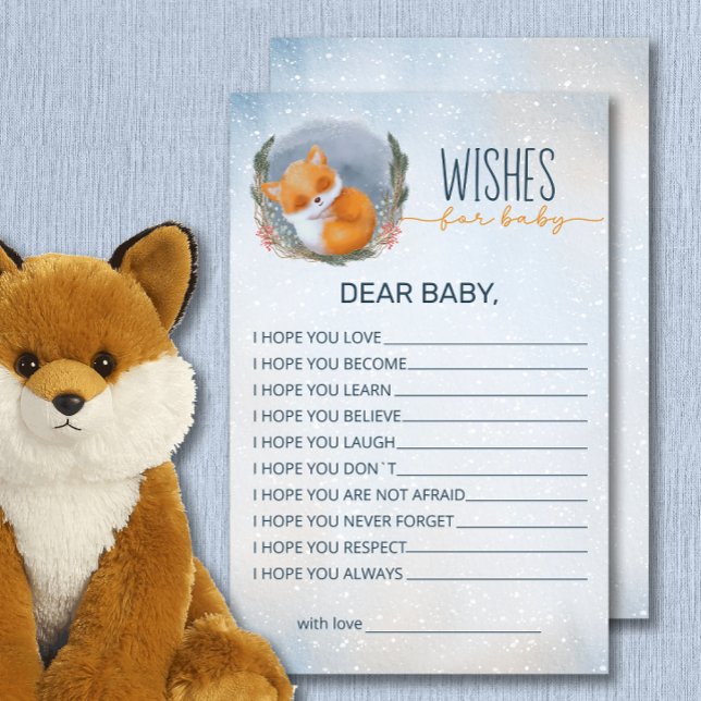 Lámina Baby Fox Snowly Winter desea Baby Shower para el b (Subido por el creador)