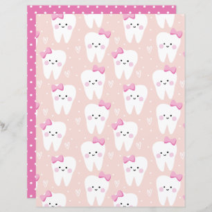 Lámina Baby Girl First Tooth Shower Scrapalear papel