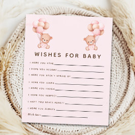 Lámina Baby Girl Shower - Teddy Bear Theme