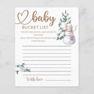 Lámina Baby it Cold Outside Baby Shower Bucket List
