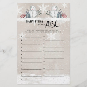 Lámina Baby Item ABC Snowman Baby Shower