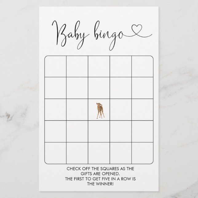Lámina Baby It's Cold Outside Baby Shower Bingo Game (Anverso)