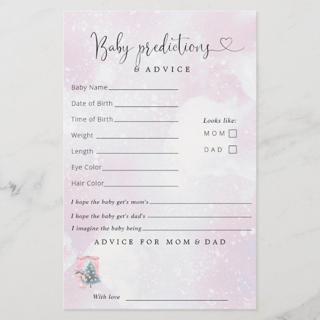 Lámina Baby It's Cold Outside Chica Winter Baby Shower (Anverso)