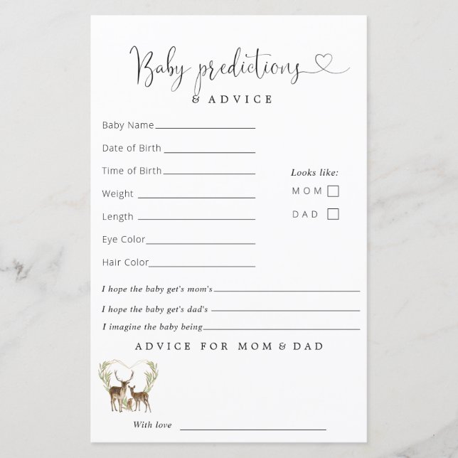 Lámina Baby It's Cold Outside Predictions Advice Card (Anverso)