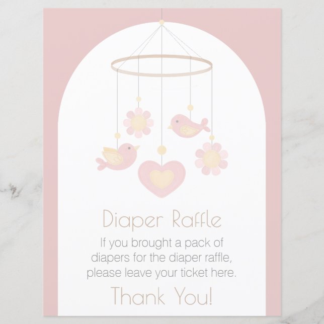 Lámina Baby Mobile Diaper Raffle SIgn (Anverso)