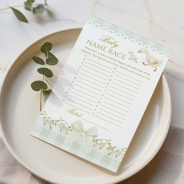 Lámina Baby Name Race Goose Sage Baby Shower game (Subido por el creador)