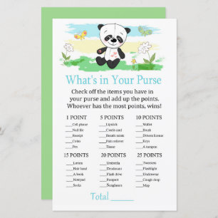 Lámina Baby panda ¿Qué hay en tu juego de bolso?