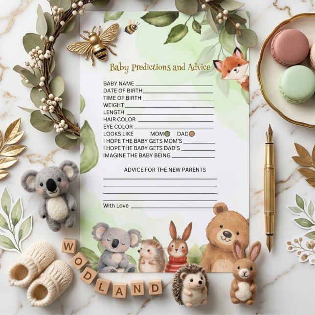 Lámina Baby Predictions and Advice Baby Shower card (Subido por el creador)