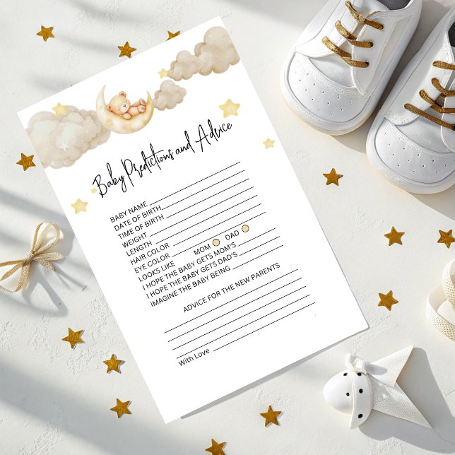 Lámina Baby Predictions and Advice Baby Shower card  (Subido por el creador)