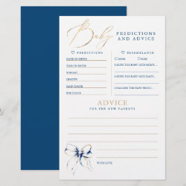 Lámina Baby Predictions and Advice Baby Shower Game