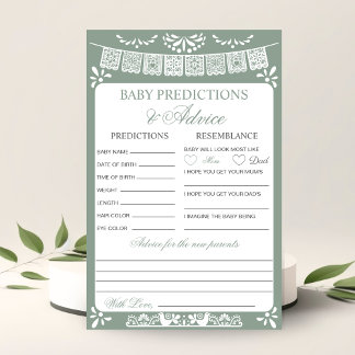 Lámina Baby Predictions and Advice Fiesta Baby Shower