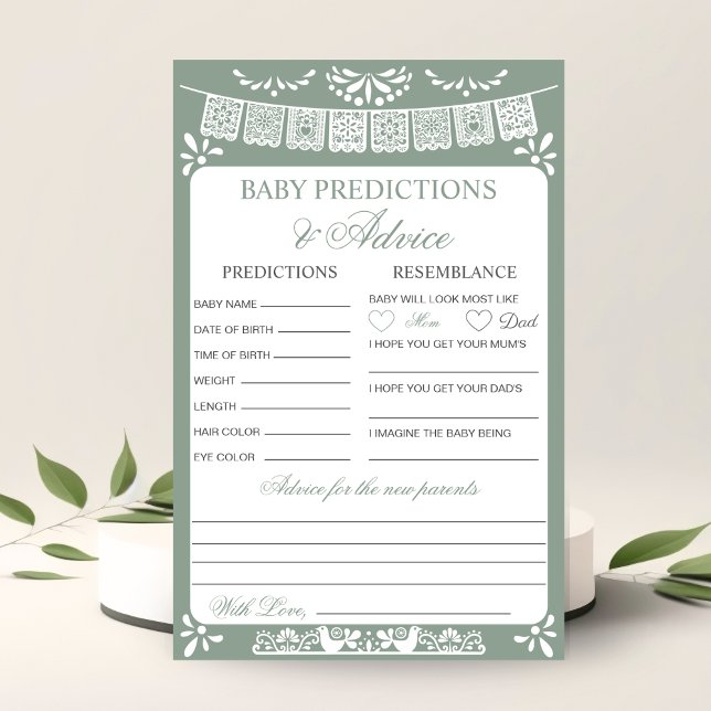 Lámina Baby Predictions and Advice Fiesta Baby Shower (Subido por el creador)