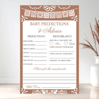 Lámina Baby Predictions and Advice Fiesta Baby Shower