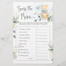 Lámina Baby Shower adivina el juego de precios de la esta