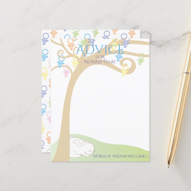 Lámina Baby Shower Advice Card (Anverso/Reverso In Situ)