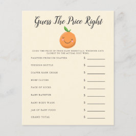 Lámina Baby Shower Amarillo Pequeño Adivina El Precio