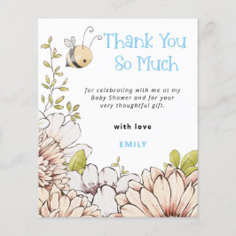 Lámina Baby Shower azul Bumblebee presupuesto Gracias