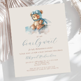 Lámina Baby Shower Bear Wait Blue Boy Bear Presupuesto