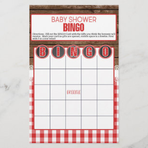 Lámina Baby Shower BINGO - Red Baby Q