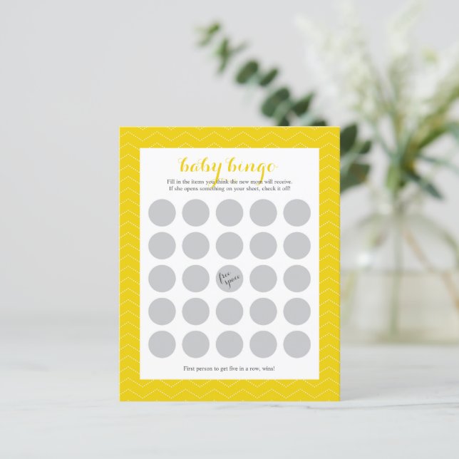 Lámina Baby Shower BINGO Sheet (Anverso de pie)