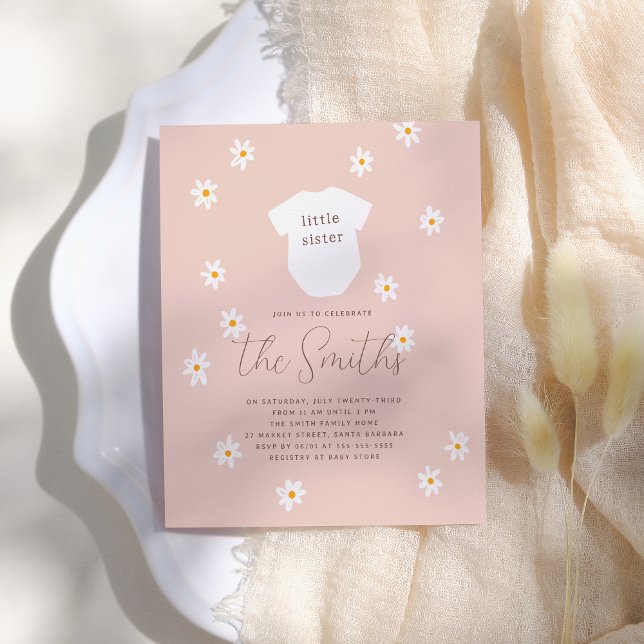 Lámina Baby Shower Boho Little Sister de Daisy Flower (Subido por el creador)