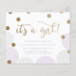 Lámina Baby Shower Chica de Confetti Purple y Gold