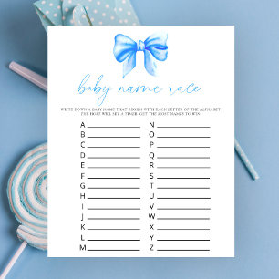 Lámina Baby shower con lazo azul - Juego de carrera de no