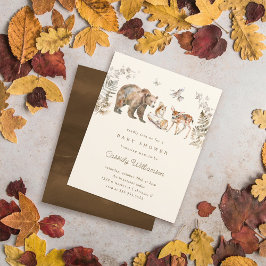 Lámina Baby Shower de animales forestales de Woodland Bud