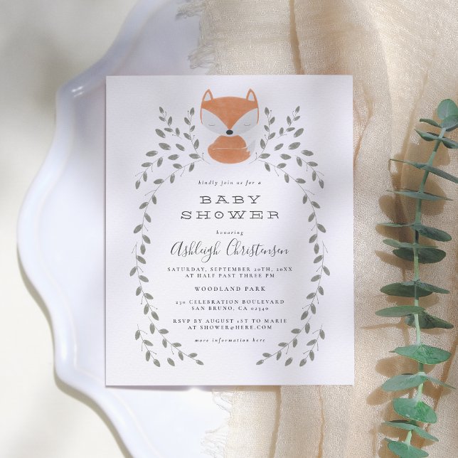 Lámina Baby Shower de Budget Fox Cub Rustic Woodland (Subido por el creador)