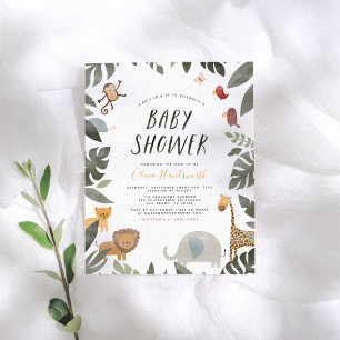Lámina Baby Shower de Budget Jungle Animals Storybook Boy