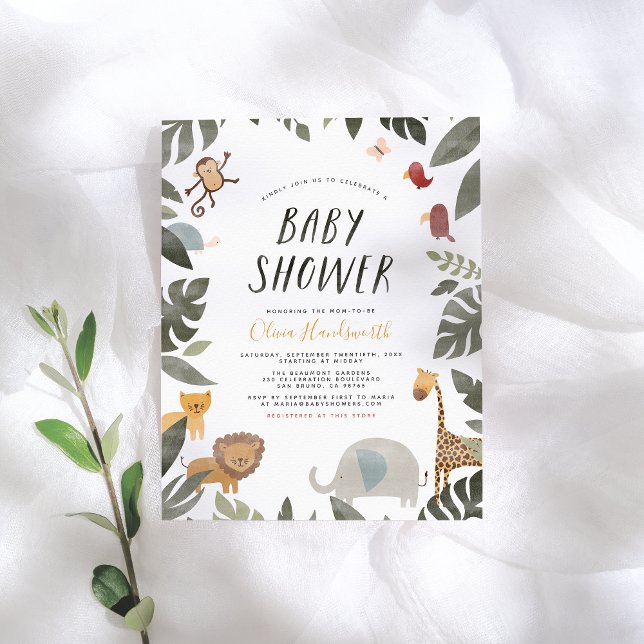 Lámina Baby Shower de Budget Jungle Animals Storybook Boy (Subido por el creador)
