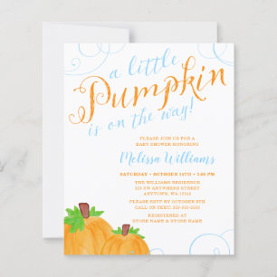 Lámina Baby Shower de Budget Little Pumpkin Fall Blue Boy