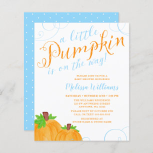 Lámina Baby Shower de Budget Little Pumpkin Fall Blue Boy