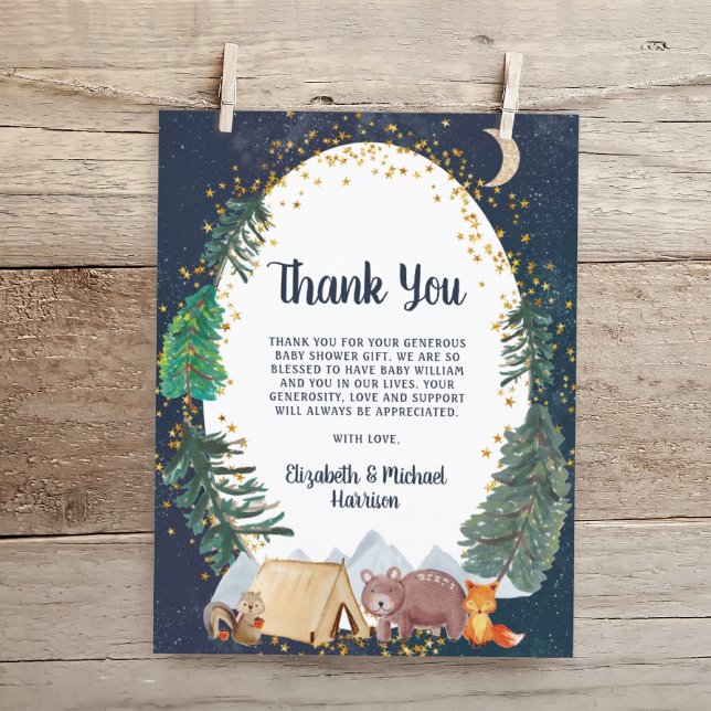 Lámina Baby Shower de Budget Rustic Night Sky Gracias (Subido por el creador)