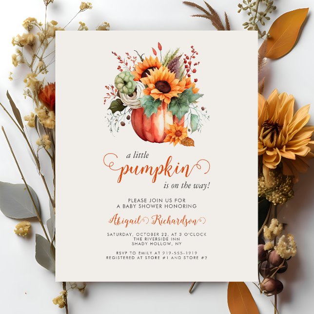 Lámina Baby Shower de caída del girasol de la calabaza pe (Subido por el creador)