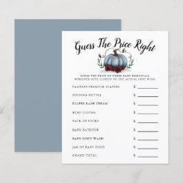 Lámina Baby Shower De Calabaza Azul Adivina El Precio