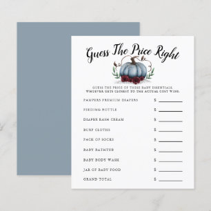Lámina Baby Shower De Calabaza Azul Adivina El Precio