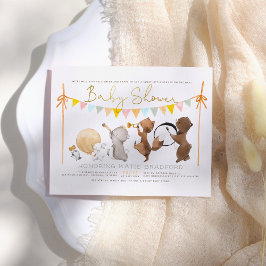 Lámina Baby Shower de desfile de bandas de animales de Wo