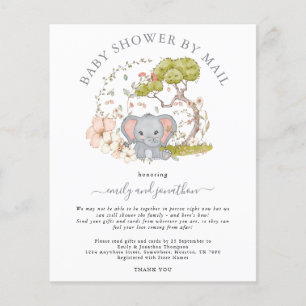 Lámina Baby Shower de Elefante Presupuestario por Invitac