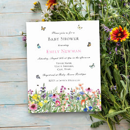 Lámina Baby Shower de flores silvestres de verano de pres