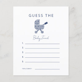 Lámina Baby Shower de la marina damasca adivina el Invita