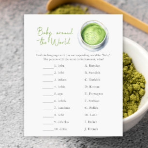 Lámina Baby shower de Matcha - Juego del bebé alrededor d