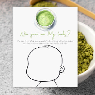 Lámina Baby shower de Matcha - ¿Quién me dio mi aparienci