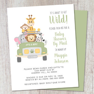 Lámina Baby Shower De Safari Presupuestado Por Invitación