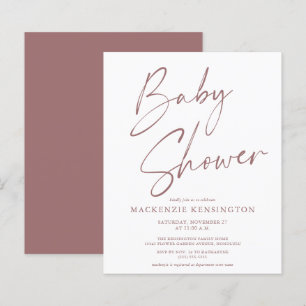 Lámina Baby Shower de script manuscrito moderno de presup