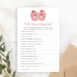 Lámina Baby Shower de zapatos rosados que conoce mejor a 